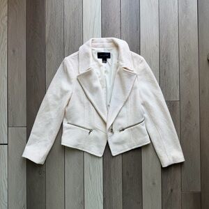 Ann Taylor Boiled Wool Cream Jacket-Blazer